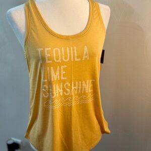 NWT Yellow 'Tequila Lime Sunshine' Graphic Tank Top